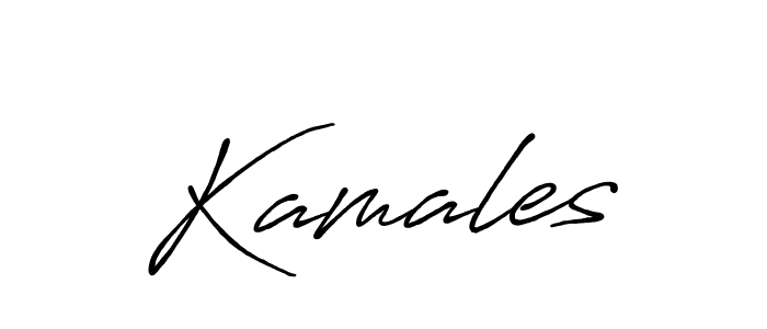 Also we have Kamales name is the best signature style. Create professional handwritten signature collection using Antro_Vectra_Bolder autograph style. Kamales signature style 7 images and pictures png