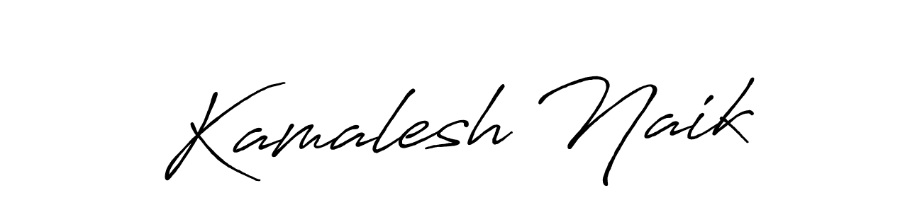 Create a beautiful signature design for name Kamalesh Naik. With this signature (Antro_Vectra_Bolder) fonts, you can make a handwritten signature for free. Kamalesh Naik signature style 7 images and pictures png