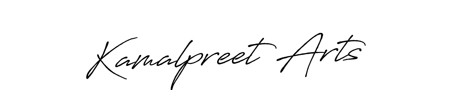 How to make Kamalpreet Arts name signature. Use Antro_Vectra_Bolder style for creating short signs online. This is the latest handwritten sign. Kamalpreet Arts signature style 7 images and pictures png