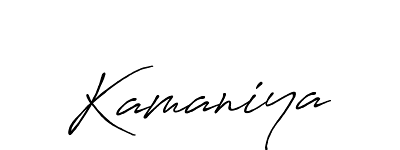 Create a beautiful signature design for name Kamaniya. With this signature (Antro_Vectra_Bolder) fonts, you can make a handwritten signature for free. Kamaniya signature style 7 images and pictures png