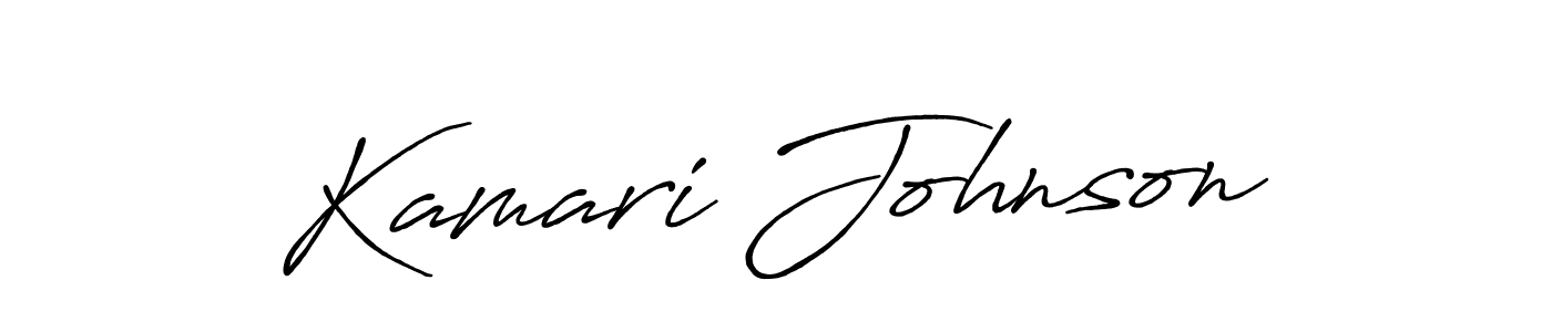 Kamari Johnson stylish signature style. Best Handwritten Sign (Antro_Vectra_Bolder) for my name. Handwritten Signature Collection Ideas for my name Kamari Johnson. Kamari Johnson signature style 7 images and pictures png