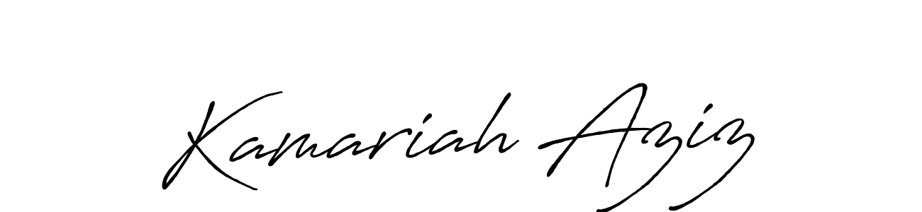 Make a short Kamariah Aziz signature style. Manage your documents anywhere anytime using Antro_Vectra_Bolder. Create and add eSignatures, submit forms, share and send files easily. Kamariah Aziz signature style 7 images and pictures png