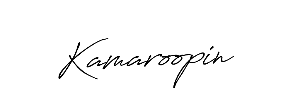Make a beautiful signature design for name Kamaroopin. With this signature (Antro_Vectra_Bolder) style, you can create a handwritten signature for free. Kamaroopin signature style 7 images and pictures png