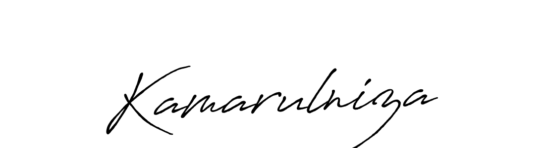 Make a beautiful signature design for name Kamarulniza. With this signature (Antro_Vectra_Bolder) style, you can create a handwritten signature for free. Kamarulniza signature style 7 images and pictures png