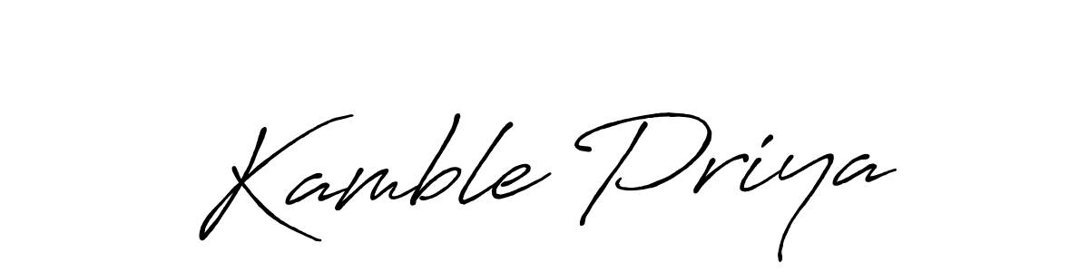 Use a signature maker to create a handwritten signature online. With this signature software, you can design (Antro_Vectra_Bolder) your own signature for name Kamble Priya. Kamble Priya signature style 7 images and pictures png