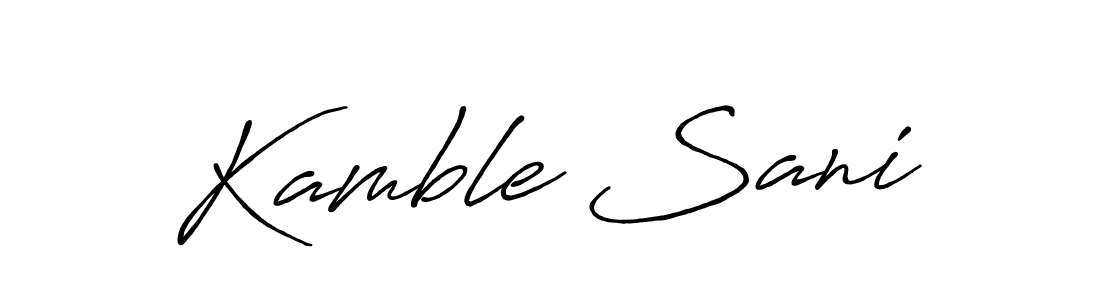 The best way (Antro_Vectra_Bolder) to make a short signature is to pick only two or three words in your name. The name Kamble Sani include a total of six letters. For converting this name. Kamble Sani signature style 7 images and pictures png