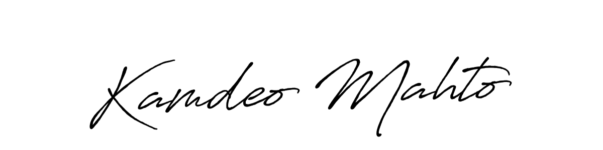Also we have Kamdeo Mahto name is the best signature style. Create professional handwritten signature collection using Antro_Vectra_Bolder autograph style. Kamdeo Mahto signature style 7 images and pictures png