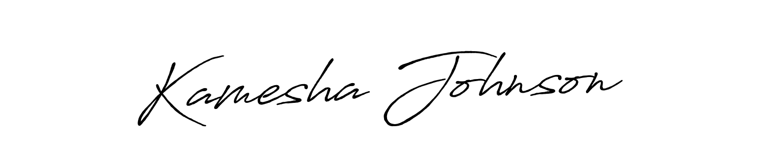 Make a beautiful signature design for name Kamesha Johnson. With this signature (Antro_Vectra_Bolder) style, you can create a handwritten signature for free. Kamesha Johnson signature style 7 images and pictures png