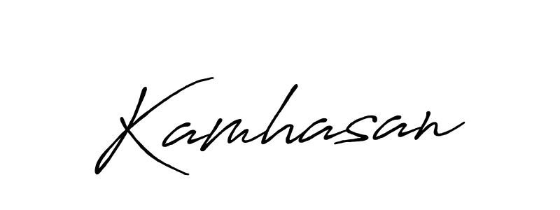 Design your own signature with our free online signature maker. With this signature software, you can create a handwritten (Antro_Vectra_Bolder) signature for name Kamhasan. Kamhasan signature style 7 images and pictures png