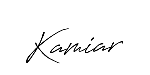 Use a signature maker to create a handwritten signature online. With this signature software, you can design (Antro_Vectra_Bolder) your own signature for name Kamiar. Kamiar signature style 7 images and pictures png