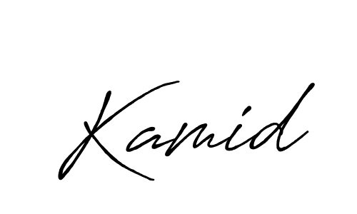 Use a signature maker to create a handwritten signature online. With this signature software, you can design (Antro_Vectra_Bolder) your own signature for name Kamid. Kamid signature style 7 images and pictures png