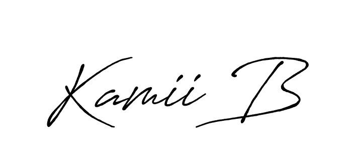 Design your own signature with our free online signature maker. With this signature software, you can create a handwritten (Antro_Vectra_Bolder) signature for name Kamii B. Kamii B signature style 7 images and pictures png