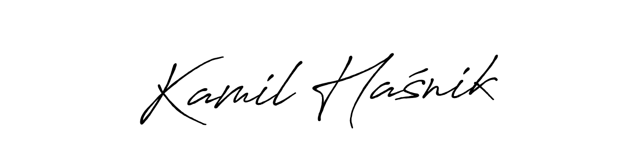 Make a beautiful signature design for name Kamil Haśnik. With this signature (Antro_Vectra_Bolder) style, you can create a handwritten signature for free. Kamil Haśnik signature style 7 images and pictures png