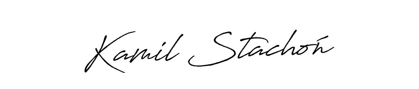 The best way (Antro_Vectra_Bolder) to make a short signature is to pick only two or three words in your name. The name Kamil Stachoń include a total of six letters. For converting this name. Kamil Stachoń signature style 7 images and pictures png