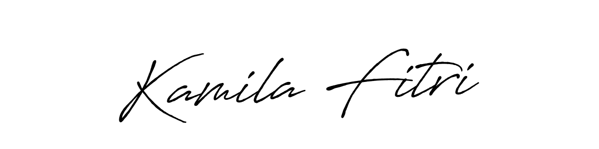 Also You can easily find your signature by using the search form. We will create Kamila Fitri name handwritten signature images for you free of cost using Antro_Vectra_Bolder sign style. Kamila Fitri signature style 7 images and pictures png