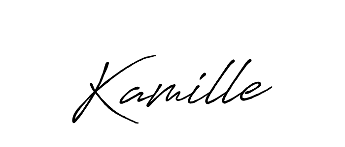 How to make Kamille signature? Antro_Vectra_Bolder is a professional autograph style. Create handwritten signature for Kamille name. Kamille signature style 7 images and pictures png