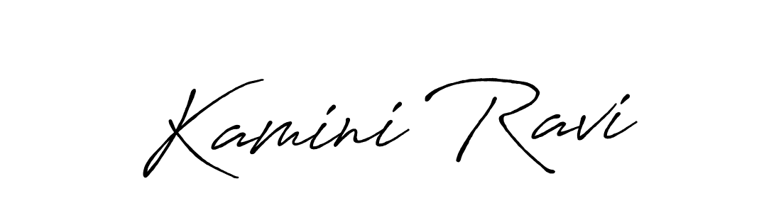 Use a signature maker to create a handwritten signature online. With this signature software, you can design (Antro_Vectra_Bolder) your own signature for name Kamini Ravi. Kamini Ravi signature style 7 images and pictures png