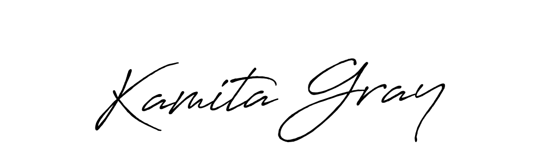 Create a beautiful signature design for name Kamita Gray. With this signature (Antro_Vectra_Bolder) fonts, you can make a handwritten signature for free. Kamita Gray signature style 7 images and pictures png