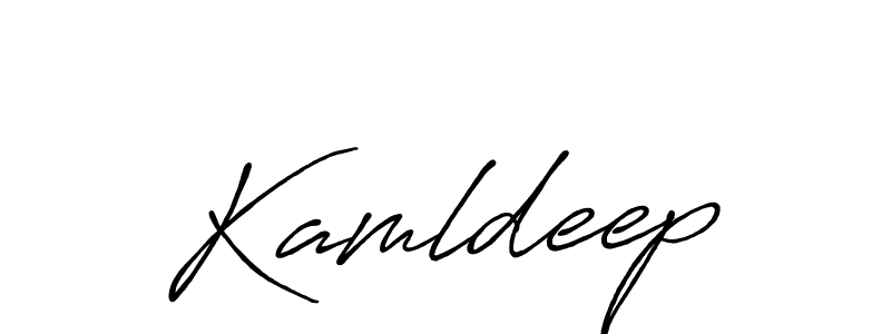 How to make Kamldeep signature? Antro_Vectra_Bolder is a professional autograph style. Create handwritten signature for Kamldeep name. Kamldeep signature style 7 images and pictures png