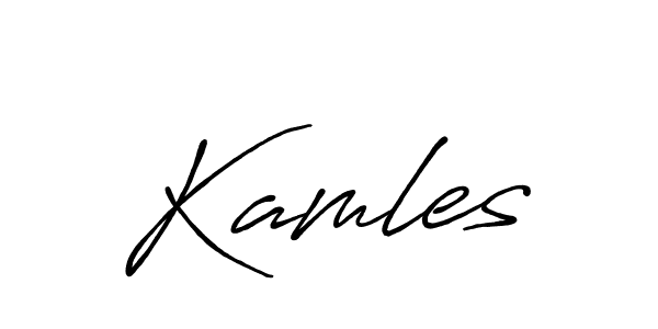 Design your own signature with our free online signature maker. With this signature software, you can create a handwritten (Antro_Vectra_Bolder) signature for name Kamles. Kamles signature style 7 images and pictures png
