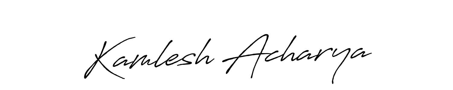 Make a beautiful signature design for name Kamlesh Acharya. With this signature (Antro_Vectra_Bolder) style, you can create a handwritten signature for free. Kamlesh Acharya signature style 7 images and pictures png