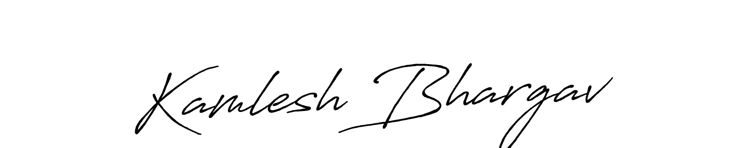 How to make Kamlesh Bhargav signature? Antro_Vectra_Bolder is a professional autograph style. Create handwritten signature for Kamlesh Bhargav name. Kamlesh Bhargav signature style 7 images and pictures png