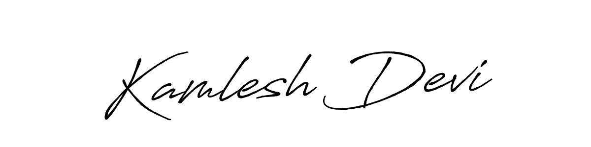 Kamlesh Devi stylish signature style. Best Handwritten Sign (Antro_Vectra_Bolder) for my name. Handwritten Signature Collection Ideas for my name Kamlesh Devi. Kamlesh Devi signature style 7 images and pictures png