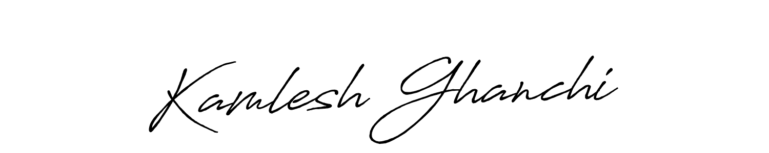 Also we have Kamlesh Ghanchi name is the best signature style. Create professional handwritten signature collection using Antro_Vectra_Bolder autograph style. Kamlesh Ghanchi signature style 7 images and pictures png