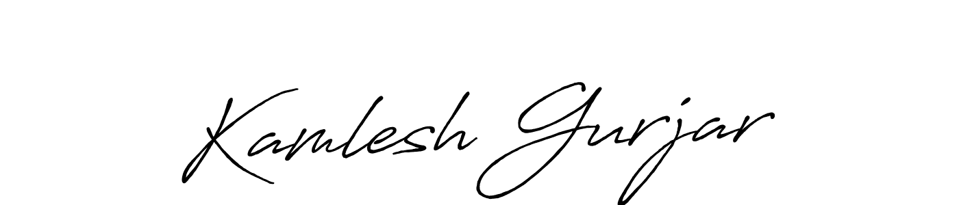 Antro_Vectra_Bolder is a professional signature style that is perfect for those who want to add a touch of class to their signature. It is also a great choice for those who want to make their signature more unique. Get Kamlesh Gurjar name to fancy signature for free. Kamlesh Gurjar signature style 7 images and pictures png