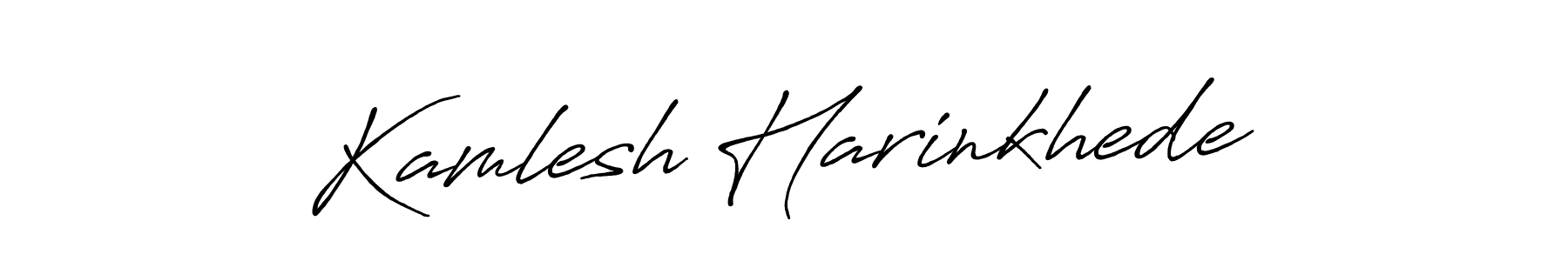 Create a beautiful signature design for name Kamlesh Harinkhede. With this signature (Antro_Vectra_Bolder) fonts, you can make a handwritten signature for free. Kamlesh Harinkhede signature style 7 images and pictures png