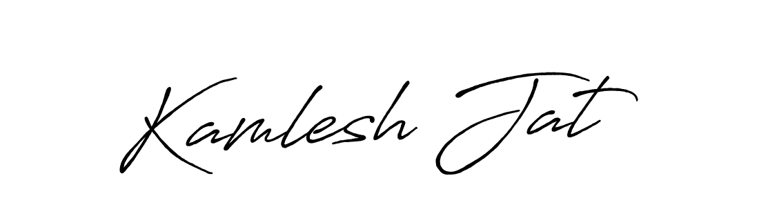 Make a beautiful signature design for name Kamlesh Jat. With this signature (Antro_Vectra_Bolder) style, you can create a handwritten signature for free. Kamlesh Jat signature style 7 images and pictures png