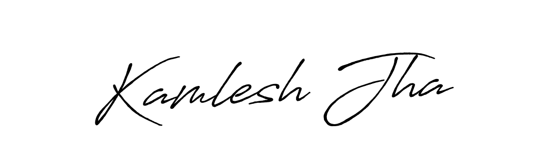 Create a beautiful signature design for name Kamlesh Jha. With this signature (Antro_Vectra_Bolder) fonts, you can make a handwritten signature for free. Kamlesh Jha signature style 7 images and pictures png