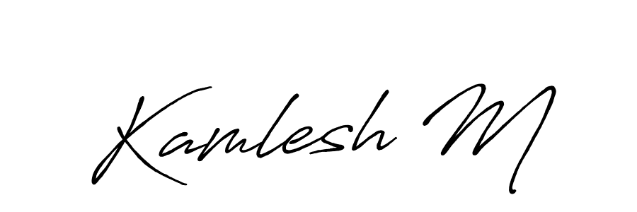 How to Draw Kamlesh M signature style? Antro_Vectra_Bolder is a latest design signature styles for name Kamlesh M. Kamlesh M signature style 7 images and pictures png