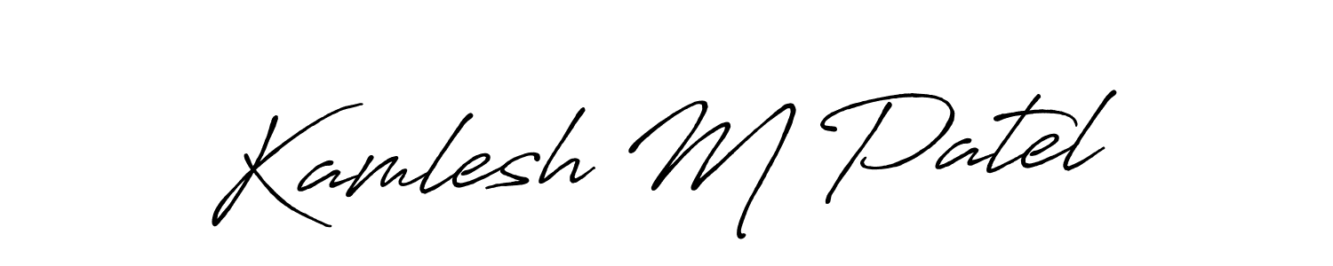 Kamlesh M Patel stylish signature style. Best Handwritten Sign (Antro_Vectra_Bolder) for my name. Handwritten Signature Collection Ideas for my name Kamlesh M Patel. Kamlesh M Patel signature style 7 images and pictures png