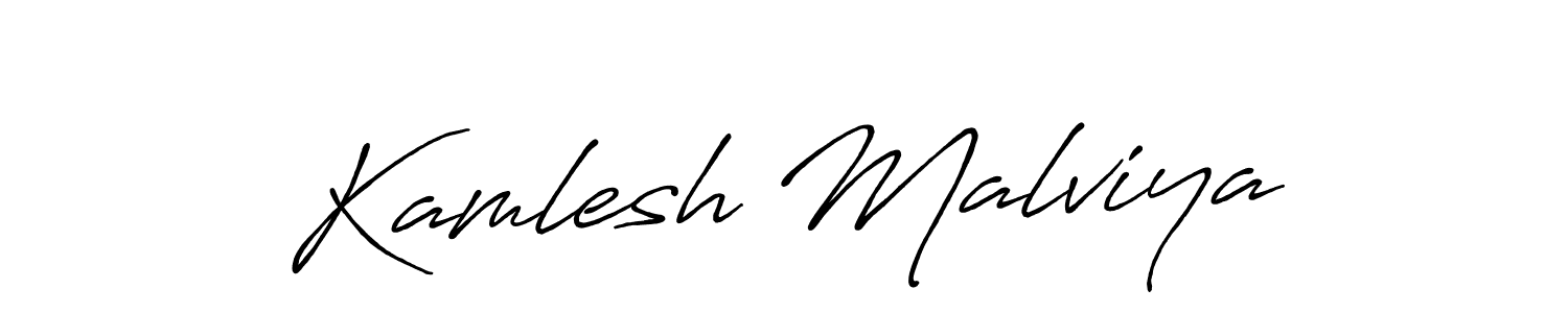 Design your own signature with our free online signature maker. With this signature software, you can create a handwritten (Antro_Vectra_Bolder) signature for name Kamlesh Malviya. Kamlesh Malviya signature style 7 images and pictures png