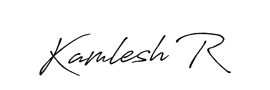 Make a beautiful signature design for name Kamlesh R. With this signature (Antro_Vectra_Bolder) style, you can create a handwritten signature for free. Kamlesh R signature style 7 images and pictures png