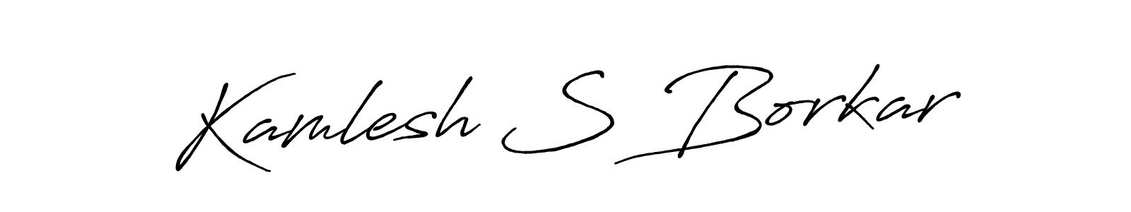 How to make Kamlesh S Borkar name signature. Use Antro_Vectra_Bolder style for creating short signs online. This is the latest handwritten sign. Kamlesh S Borkar signature style 7 images and pictures png