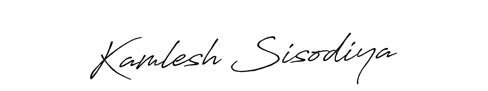 How to make Kamlesh Sisodiya name signature. Use Antro_Vectra_Bolder style for creating short signs online. This is the latest handwritten sign. Kamlesh Sisodiya signature style 7 images and pictures png