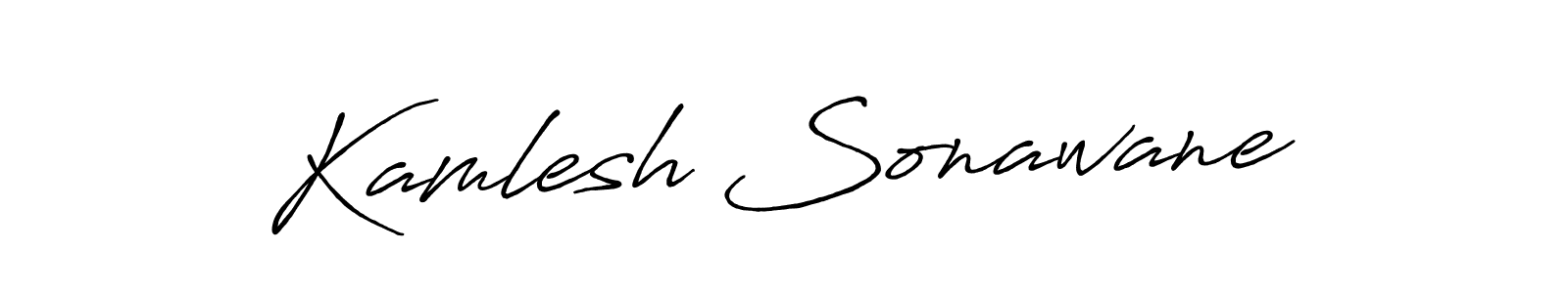 How to Draw Kamlesh Sonawane signature style? Antro_Vectra_Bolder is a latest design signature styles for name Kamlesh Sonawane. Kamlesh Sonawane signature style 7 images and pictures png