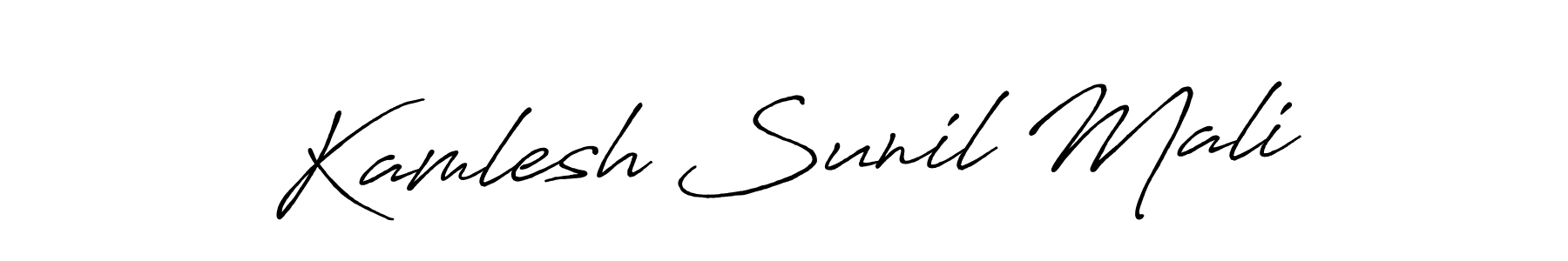 if you are searching for the best signature style for your name Kamlesh Sunil Mali. so please give up your signature search. here we have designed multiple signature styles  using Antro_Vectra_Bolder. Kamlesh Sunil Mali signature style 7 images and pictures png
