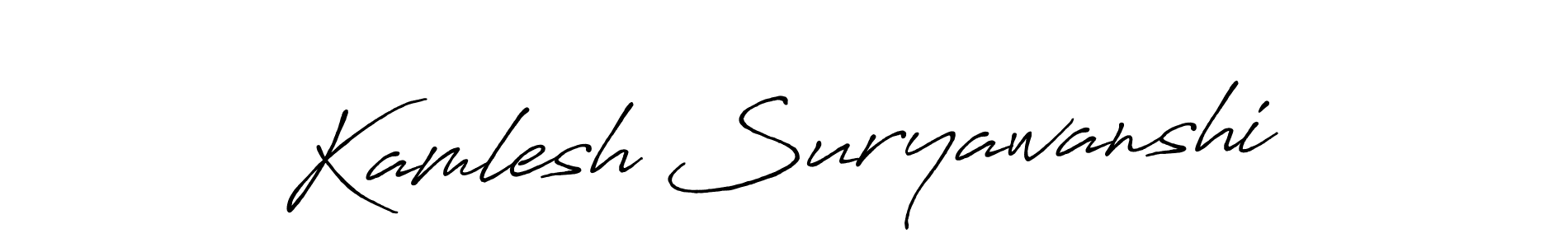 Design your own signature with our free online signature maker. With this signature software, you can create a handwritten (Antro_Vectra_Bolder) signature for name Kamlesh Suryawanshi. Kamlesh Suryawanshi signature style 7 images and pictures png