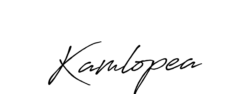 How to make Kamlopea name signature. Use Antro_Vectra_Bolder style for creating short signs online. This is the latest handwritten sign. Kamlopea signature style 7 images and pictures png