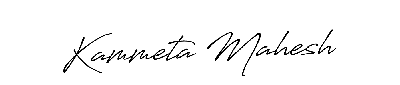 How to make Kammeta Mahesh name signature. Use Antro_Vectra_Bolder style for creating short signs online. This is the latest handwritten sign. Kammeta Mahesh signature style 7 images and pictures png