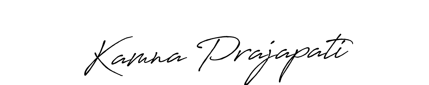 Make a beautiful signature design for name Kamna Prajapati. With this signature (Antro_Vectra_Bolder) style, you can create a handwritten signature for free. Kamna Prajapati signature style 7 images and pictures png