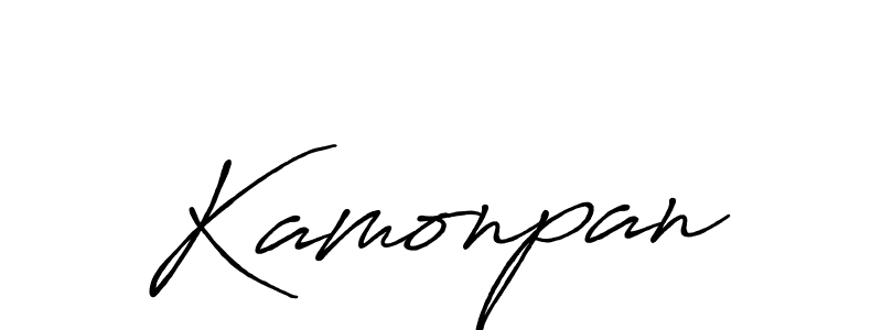 How to make Kamonpan signature? Antro_Vectra_Bolder is a professional autograph style. Create handwritten signature for Kamonpan name. Kamonpan signature style 7 images and pictures png