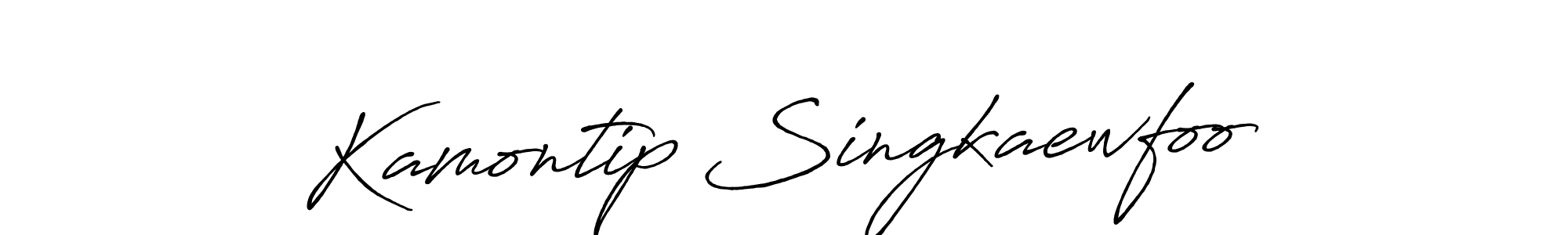 Kamontip Singkaewfoo stylish signature style. Best Handwritten Sign (Antro_Vectra_Bolder) for my name. Handwritten Signature Collection Ideas for my name Kamontip Singkaewfoo. Kamontip Singkaewfoo signature style 7 images and pictures png