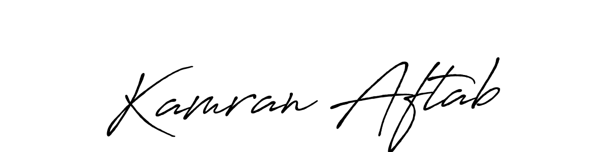 Design your own signature with our free online signature maker. With this signature software, you can create a handwritten (Antro_Vectra_Bolder) signature for name Kamran Aftab. Kamran Aftab signature style 7 images and pictures png