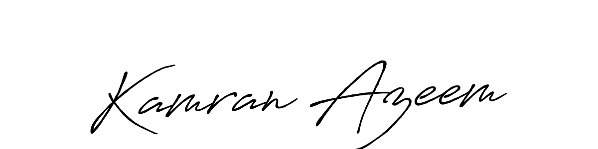 Make a beautiful signature design for name Kamran Azeem. With this signature (Antro_Vectra_Bolder) style, you can create a handwritten signature for free. Kamran Azeem signature style 7 images and pictures png