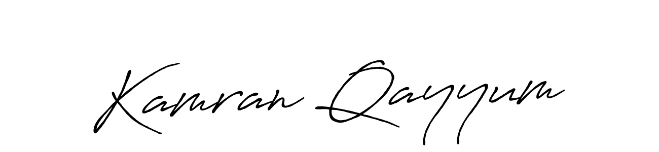 Make a beautiful signature design for name Kamran Qayyum. With this signature (Antro_Vectra_Bolder) style, you can create a handwritten signature for free. Kamran Qayyum signature style 7 images and pictures png