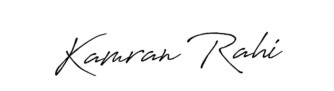Use a signature maker to create a handwritten signature online. With this signature software, you can design (Antro_Vectra_Bolder) your own signature for name Kamran Rahi. Kamran Rahi signature style 7 images and pictures png